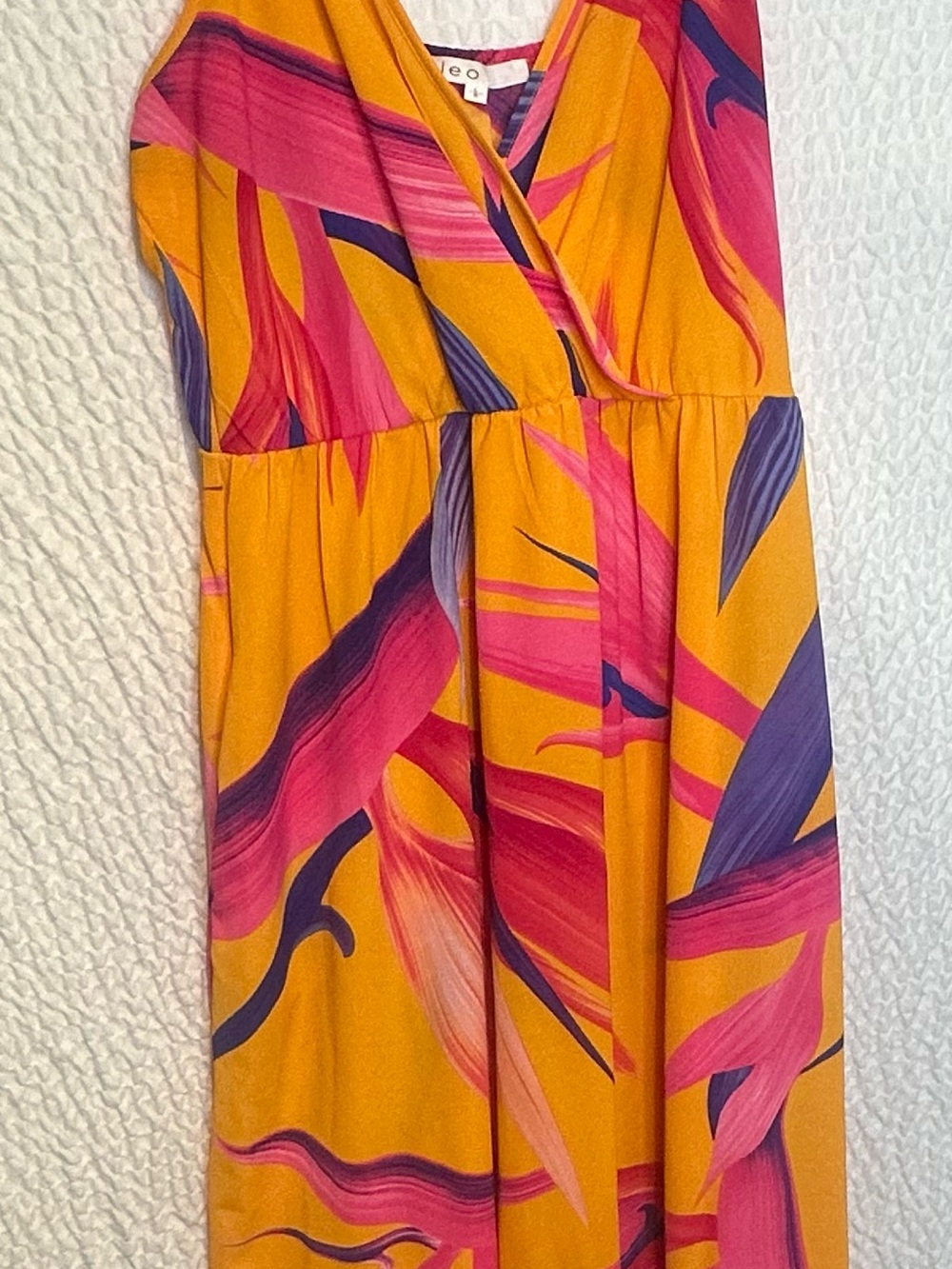 Tropical Orange, Purple and Pink Maxi Dress L/XL